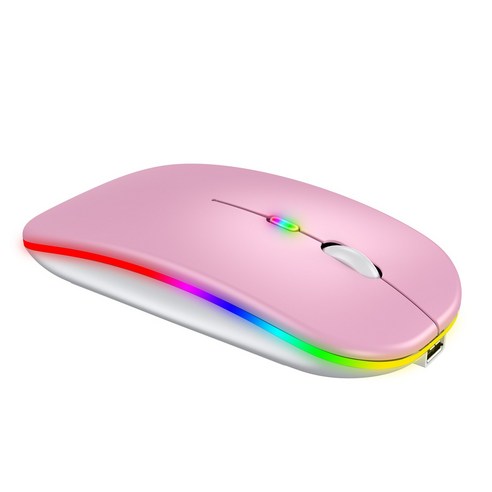 Link Dream RGB 발광 뉴 블루투스 무선 마우스 블루투스 5.2+ 무선 USB 2.4G/ 무음/ 호환 휴대폰/ 데스크톱/ 노트북/ 태블릿, 화이트 Best Top5