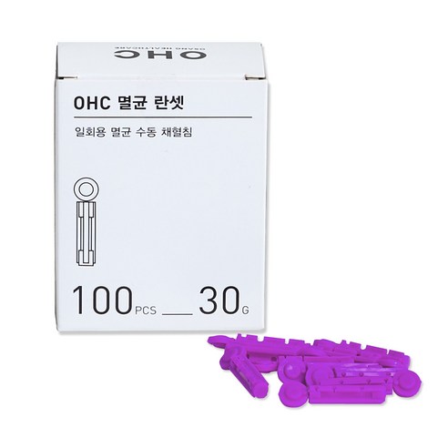 오상헬스케어 OHC 멸균 란셋 30g, 8개, 100개입