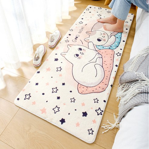 KORELAN 거실 침실 쿠션 베란다 발판 화장실 주방 매트, 별이 잘 자요., 60cm×150cm