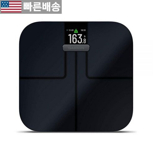  [가민 정품] 인덱스 S2 무선 연결 지원 스마트 체중계 체지방 근육량 골질량 체수분량 % 등 측정 블랙 (010-02294-02) 491356, Smart Scale, Black