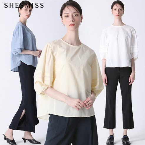 [쉬즈미스(SHESMISS)] 소매 포인트 오버핏 블라우스 (택가격 178000원)