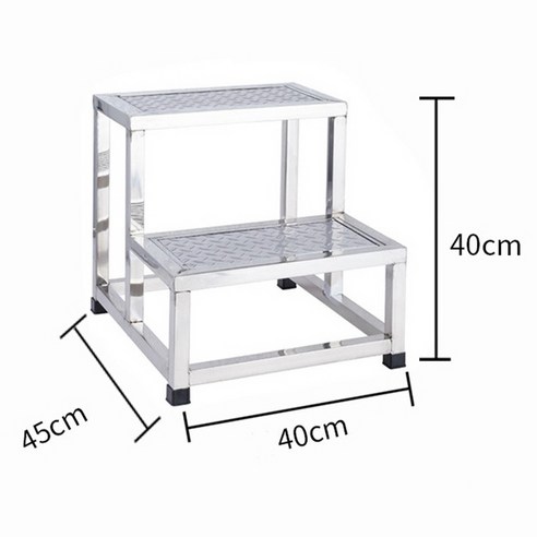 국내배송 2단 스테인레스 이동식계단 미끄럼방지 안전 작업 발판, 1개