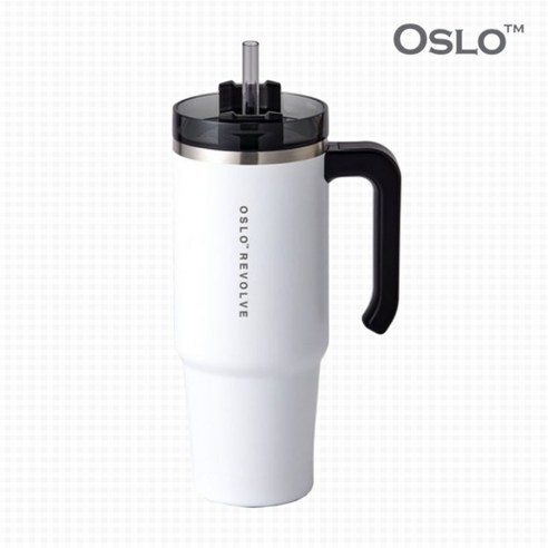오슬로 리볼브 핸들형 텀블러, 화이트, 900ml, 1세트
