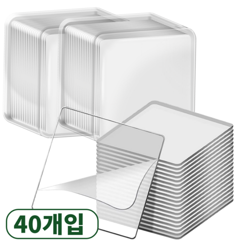초강력 접착 아크릴 사각형 투명 양면 스티커 50mm x 50mm x 2mm, 40개
