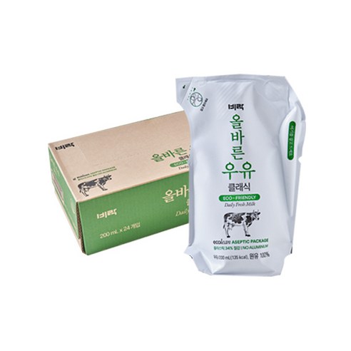 비락 올바른우유 클래식 200ml 24개