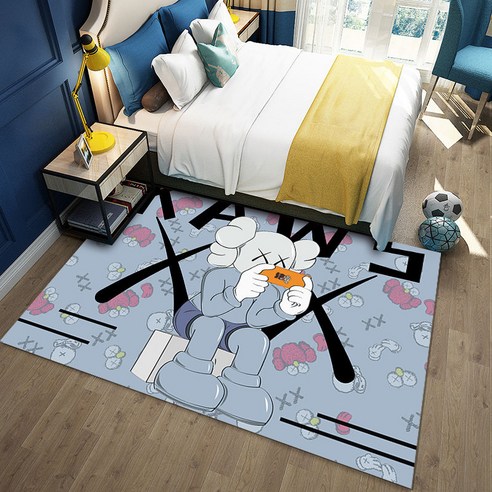 카페트 세서미 발매트 KAWS 침실 러그 INS 먼지없는 논슬립 반려동물 극세사 매트, 색상 9