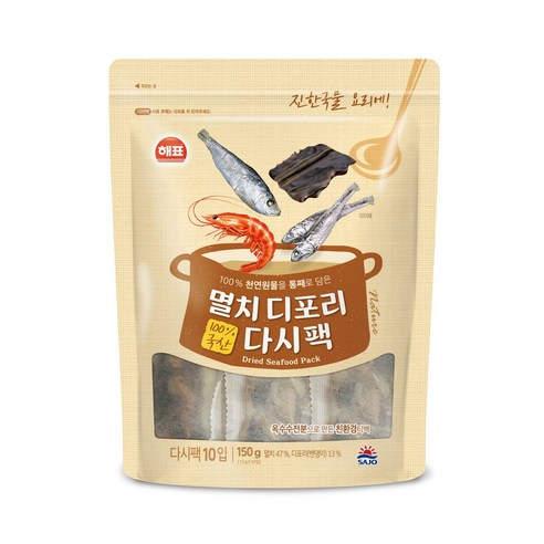 사조해표 멸치디포리 다시팩 150g, 1개 – 양산반 
수산물/건어물