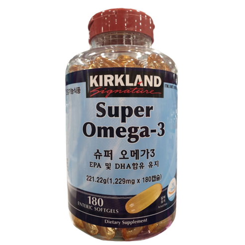 커클랜드 슈퍼 오메가3 (1229mg x 180캡슐)x 2통 (EPA DHA의 합 1캡슐에 700mg 함유), 180정, 2개