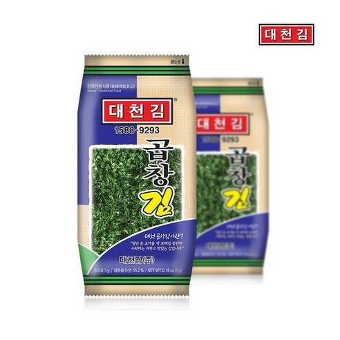 대천김 조미김 곱창김 도시락김 5g x 32봉/구운김, 6개