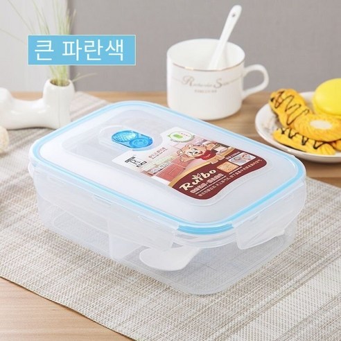 YY별도의 전자 레인지 플라스틱 도시락 학생 암나사 단열 도시락 성인 사무실 대용량 도시락, 색깔19_도시락 + 식기