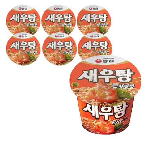 농심 새우탕 큰사발면 115g 6개