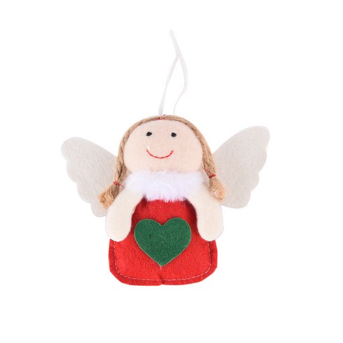 새로운 크리스마스 트리 장식 펜던트 크리스마스 귀여운 패브릭 작은 천사 인형 데스크탑 쇼케이스 크리에이티브 펜던트, 레드, 하나