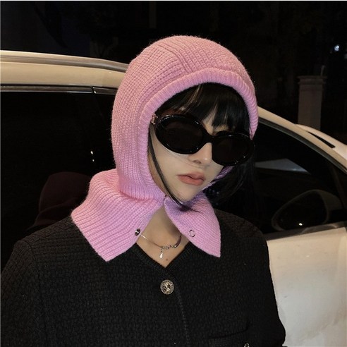 클레이스 얼굴 작아보이는 보들한 니트 바라클라바 9종 color, 핑크, 1개