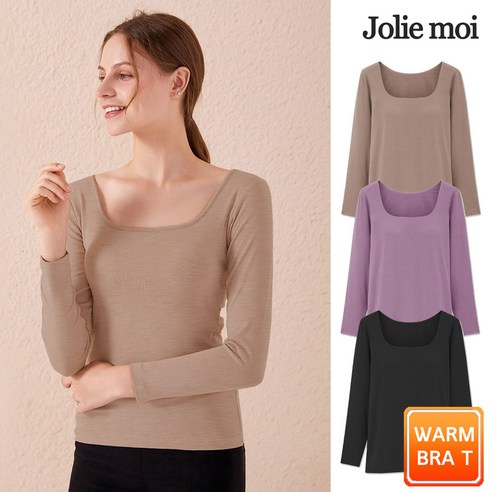 줄리모아 올인원 소프트 스퀘어넥 캡내장 발열브라티(M-XL)