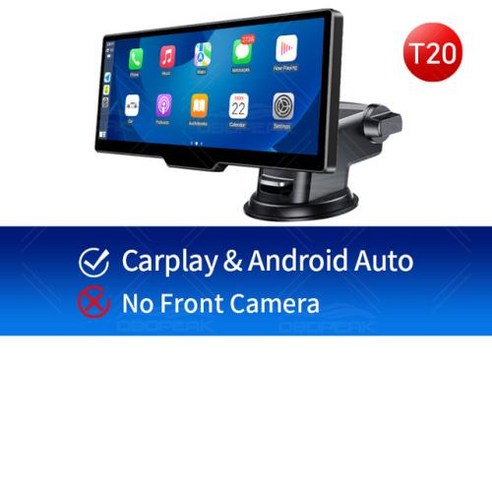 대시 캠 후방 카메라 와이파이 카플레이 및 안드로이드 자동 4K DVR GPS 네비게이션 비디오 녹음기 대시 보드 듀얼 렌즈 24H 파크 AUX 10.26 인치, 1) T20-Only Screen - With 64GB