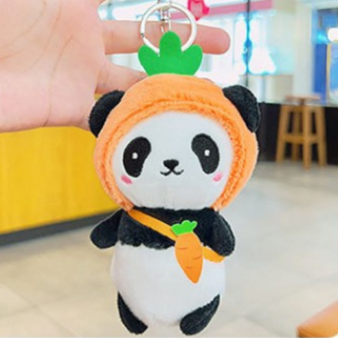 뮤즈블루 부드럽고 귀여운 판다 인형 키링 열쇠고리, 당근, 1개