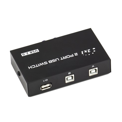 USB2.0 수동 공유 스위치 박스 2 컴퓨터 PC 공유 1 프린터/스캐너/마우스/키보드 스위처, Black