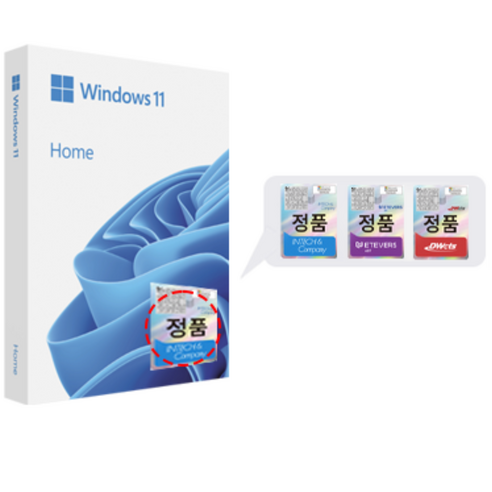 [한국정품인증점] 마이크로소프트 윈도우11 Home FPP 처음사용자용 정품인증키 USB 포함 MS Windows11 Home