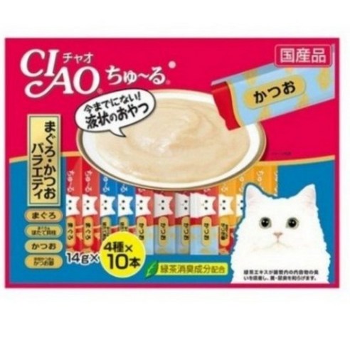 챠오 츄르 이나바 버라이어티 고양이 짜먹는 간식 40P, 560g, 2개, 가다랑어 버라이어티