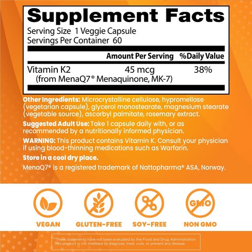 Enhance your joint and bone health with Doctor's Best MK 7 Natural Vitamin K2