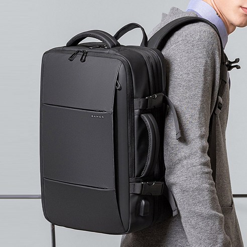 노트북가방  BANGE 남자 대용량 여행용 백팩 17인치 노트북 확장형 출장용 대형백팩