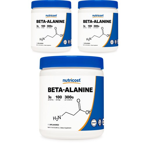 뉴트리코스트 베타-알라닌 언플레이버드 글루텐 프리, 3개, 300g