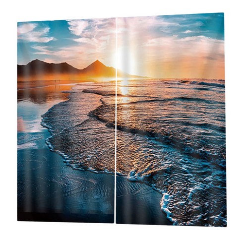 디지털 인쇄 3D 창 커튼 드레이프 2 패널 150x166cm 사진 배경막, E, 설명