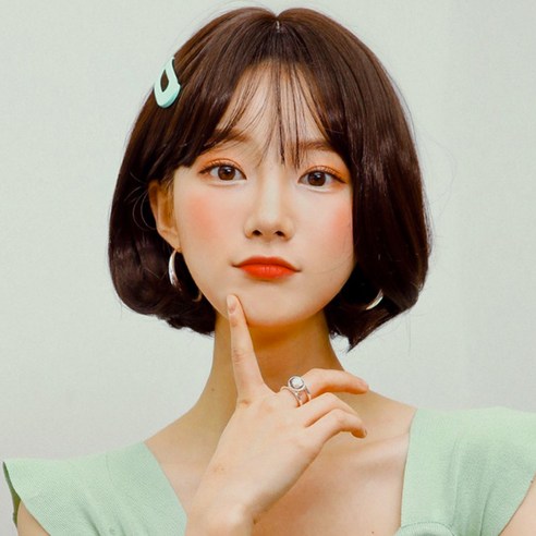가발매니아 데일리 머그펌 단발 28cm 더 썸 위그 통가발(하이소프트사), 초코브라운