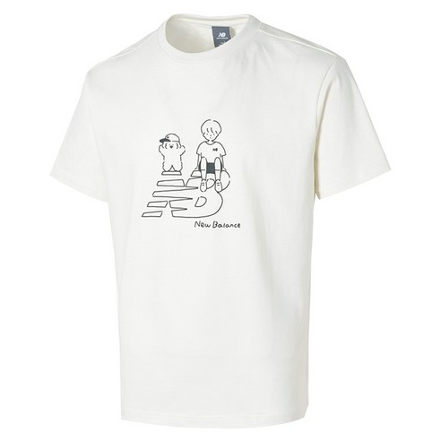 뉴발란스 남여공용 커플 운동복 캐주얼 티셔츠 AMT42337-CIC