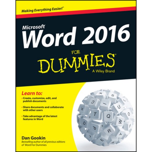 (영문도서) Word 2016 for Dummies Paperback, English, 9781119076896