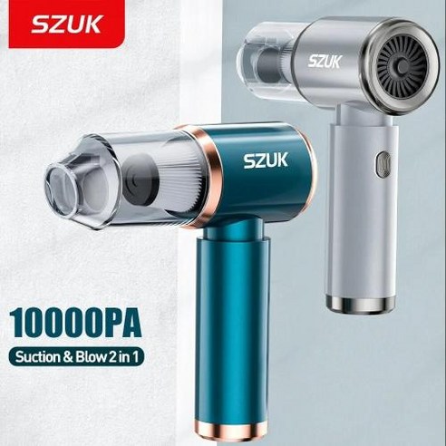 차량청소기 휴대용청소기 차량용무선청소기 SZUK10000pa 차량용 진공 청소기 무선 미니 핸드, 1)Blue 2hapa