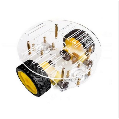 교육용 로봇 키트 DIY 2 륜 구동 라운드 더블 데크 스마트 로봇 자동차 섀시 키트 아두이노용