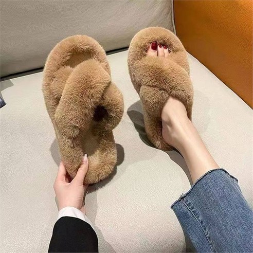 ANYOU 여성 겨울 실내 따뜻한 슬리퍼 방한 털신