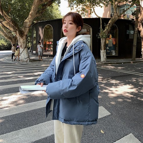 ANYOU 패딩 후드 롱 패딩 에 도톰한 패딩 코트 겨울커플룩 코트