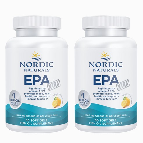 Nordic Naturals EPA 엑스트라스트랭스 1640mg 오메가 3 레몬 소프트젤, 60정, 2개