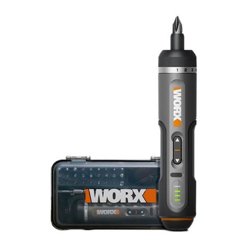 Worx-4V 미니 전기 스크루 드라이버 세트 WX242 스마트 무선 USB 충전식 핸들 30 비트 드릴 도구, 1세트