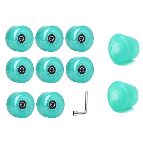 Monland 베어링 및 발가락 스토퍼가있는 롤러 스케이트 휠 복열 스케이트 쿼드 보드 32X58mm 82A 녹색, 초록