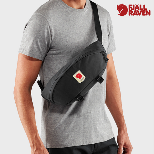 피엘라벤 울버 힙 팩 라지 등산 데일리 가방 힙색 슬링백 미니등산가방 남여공용, 단일사이즈, 블랙