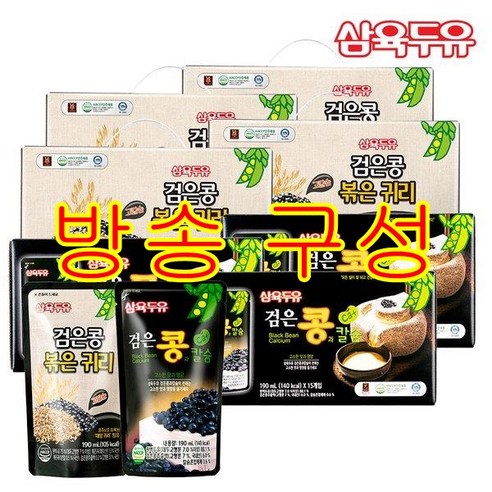 [KT알파쇼핑][무료체험5팩] 삼육 검은콩귀리두유 60팩 + 검은콩과칼슘 45팩 (총 105팩), 1세트, 190ml
