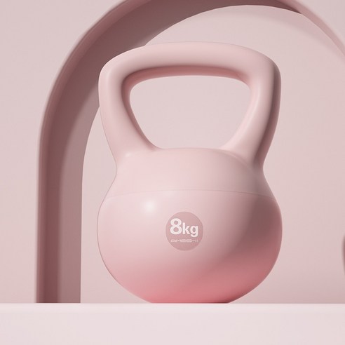 소음 없는 투톤 말랑한 소프트 스윙 케틀벨, 8kg, Pink, 1개