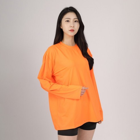 에이치머스 남녀공용 커플 무지 긴팔 래쉬가드