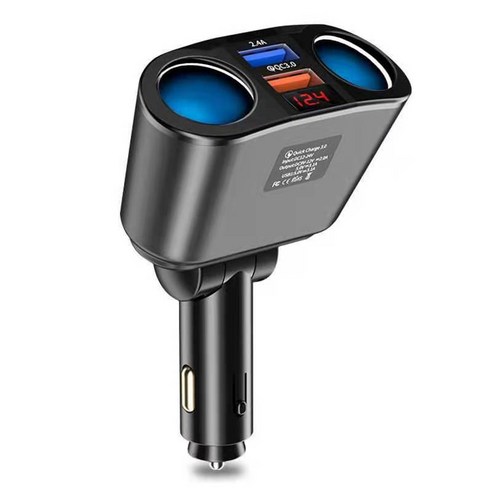 듀얼 USB 자동차 충전기 QC3.0 담배 라이터 변환 헤드, 더블 실린더 QC3.0 자동차 충전기 OPP 가방