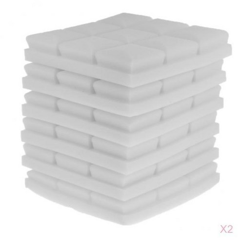 FCSHOP 12Pcs 2" x 10" x 10" 9개의 블록 벽 패널을 흡수하는 어쿠스틱 폼 패널, 25x25x5cm, 화이트, 설명