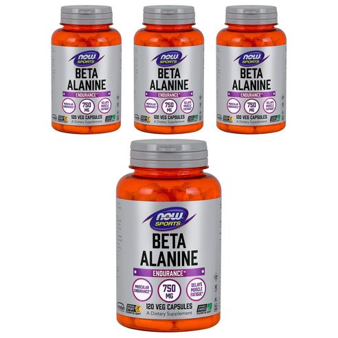 나우푸드 베타 알라닌 750mg 베지 캡슐, 120정, 4개