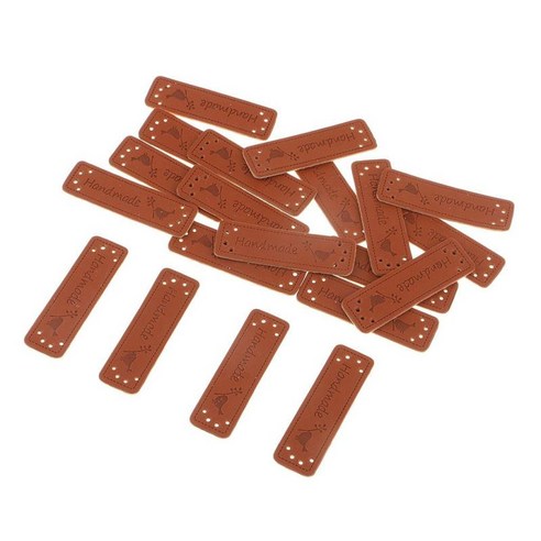 20pcs Pu 가죽 라벨 수제 태그 의류 의류 신발 가방 바느질 패치, 스타일 2, 설명