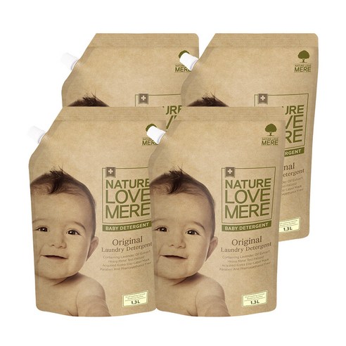 네이쳐러브메레 오리지널 유아 세제 리필 1300ml, 4개