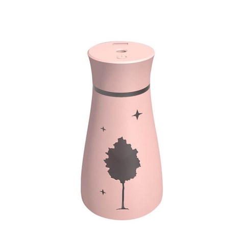 Skytree 사무실 탁사용 무선 미니 가습기 200ML, 나무핑크