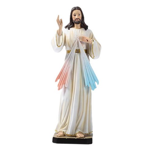 30.5cm 전통적인 Handpaint 예수 동상 입상 종교 조각, 수지, 여러 가지 빛깔의