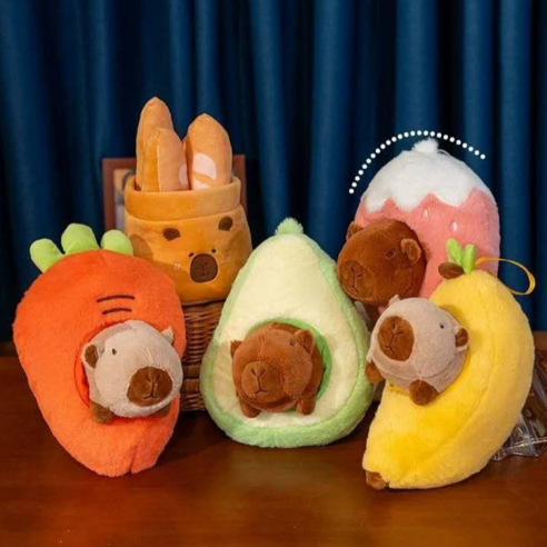 뚠뚠 과일속 퐁당 카피바라 인형 걸이 5종류, 바게트, 1개