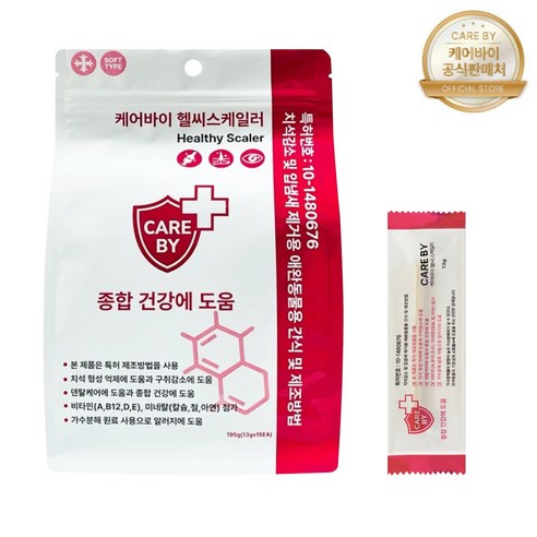 케어바이 헬씨스케일러 강아지 덴탈껌 양치간식 가수분해 츄, 195g, 1팩, 9cm